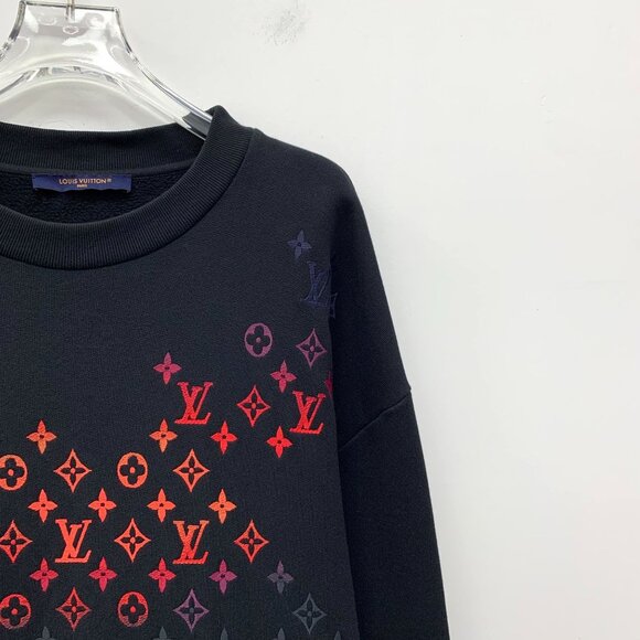 Louis Vuitton Black Gradient Logo Cotton Round-Neck Long-Sleeved Sweatshirt XXL - Picture 6 of 7
